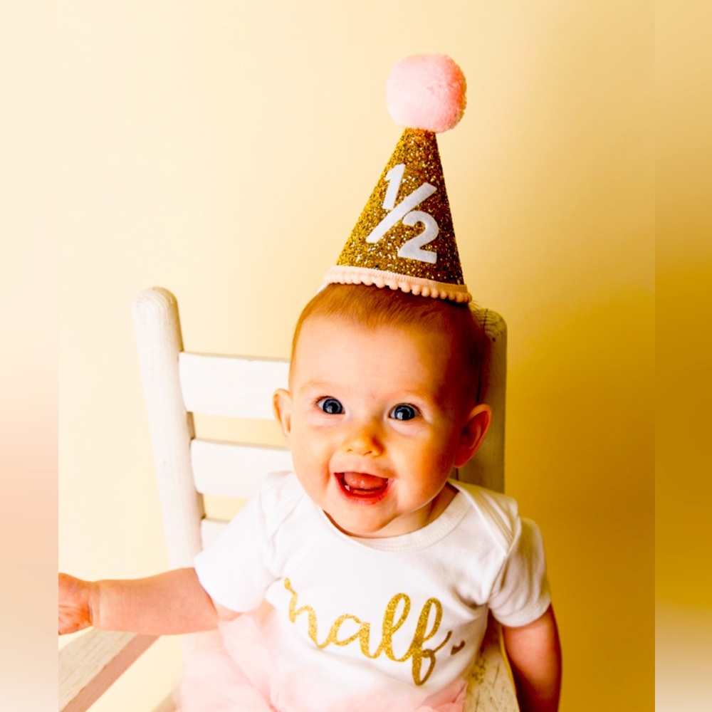 Pink & Gold Glitter Half Birthday Outfit